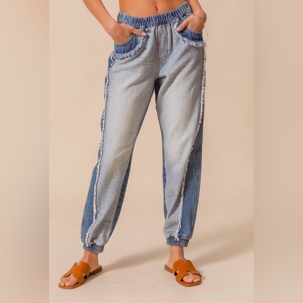 So Me Blue Boyfriend Jean Joggers Relaxed Fit
